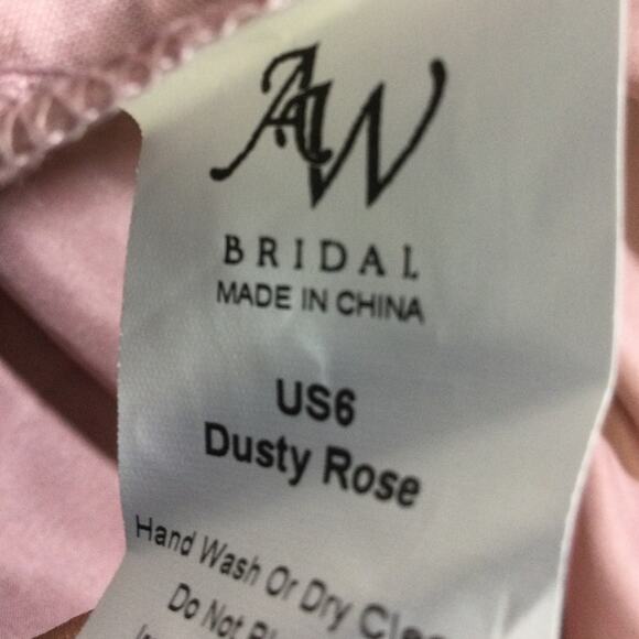 AW BRIDAL BRIDESMAID 6 S Dusty Rose pink Ginny  formal party maxi dress NEW B84 - Picture 9 of 9